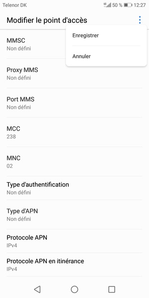 Sélectionnez le bouton du Menu puis Enregistrer