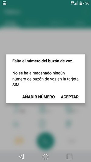 Si el correo de voz no está configurado, seleccione AÑADIR NÚMERO