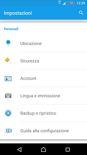 Scorri e seleziona Sicurezza