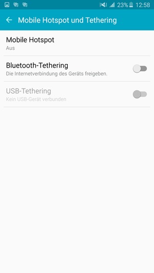 Wählen Sie Mobile Hotspot