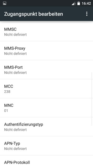 Scrollen Sie nach unten und geben Sie Internetinformationen ein