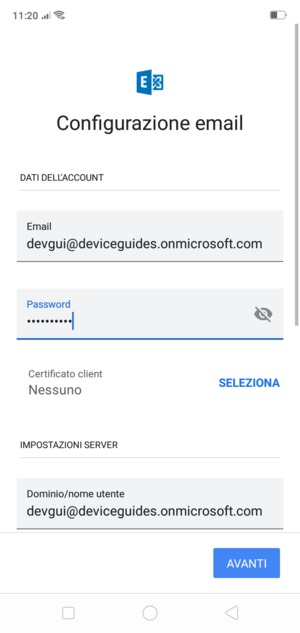 Inserisci una password
