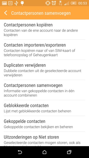 Selecteer Contacten importeren/exporteren