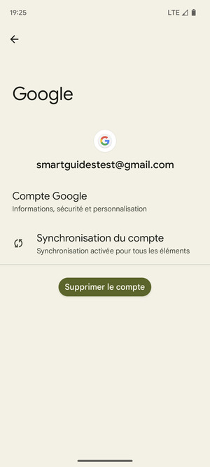 Sélectionnez Synchronisation du compte