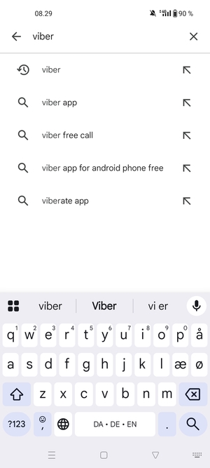 Indtast navnet på appen og vælg Søg