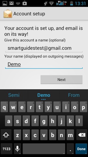 Give your account a name and enter your name. Select Next