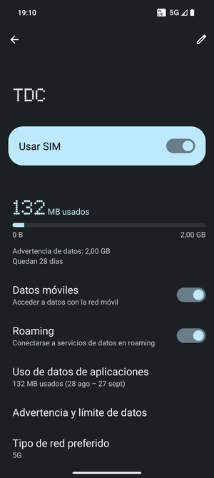 Activar o desactivar Roaming