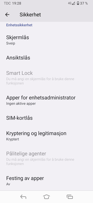 Bla til og velg SIM-kortlås