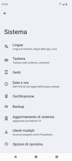 Seleziona Aggiornamento di sistema
