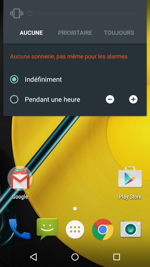 Sélectionnez AUCUNE pour passer en mode silencieux