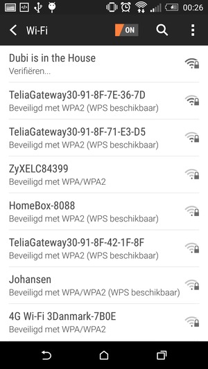 U bent nu verbonden met het WiFi-netwerk