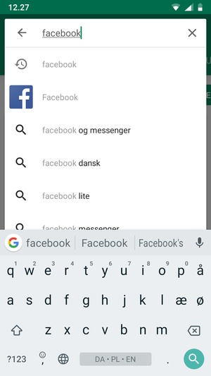 Indtast navnet på appen og vælg Søg