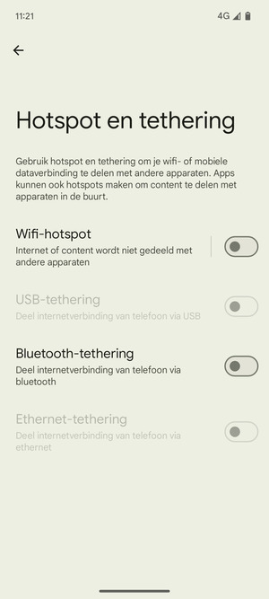 Selecteer Wifi-hotspot