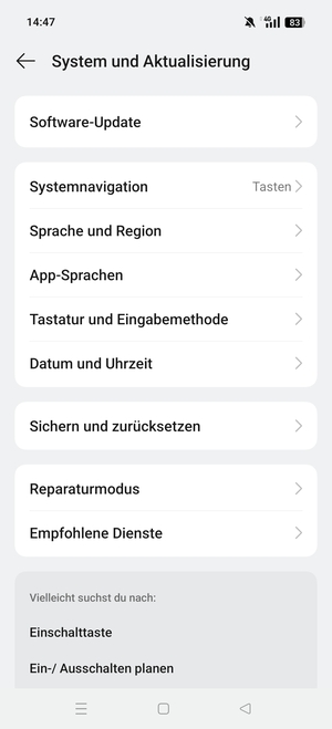 Wählen Sie Software-Update