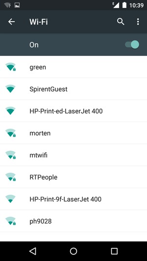 Select the wireless network you want to connect to