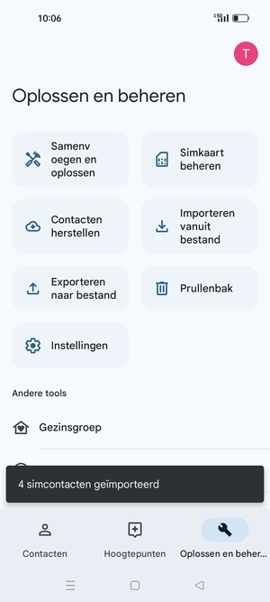 Uw contactpersonen worden opgeslagen naar uw Google-account en naar uw telefoon de volgende keer dat Google gesynchroniseerd wordt.