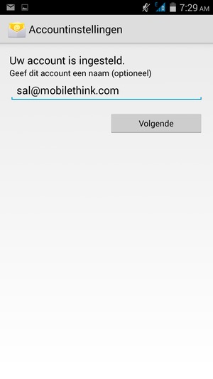 Geef uw account een naam en selecteer Volgende