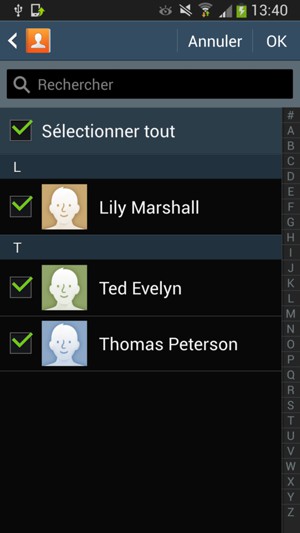 Cochez la case Sélectionner tout