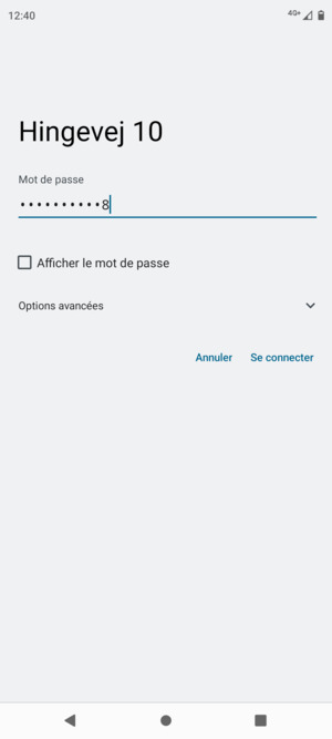 Saisissez le mot de passe du Wi-Fi et sélectionnez Se connecter