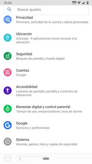 Desplácese y seleccione Cuentas