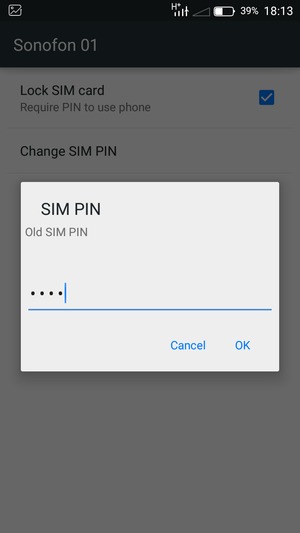 Enter your Old SIM PIN and select OK