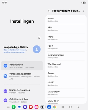 Voer internetgegevens in