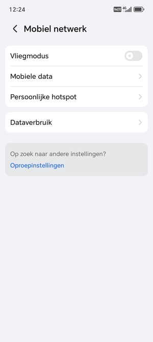Selecteer Mobiele data