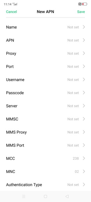 Enter Internet information