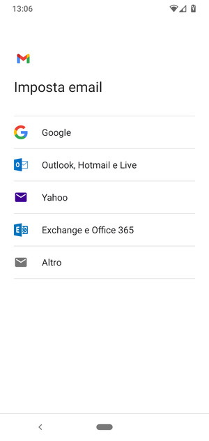 Seleziona Exchange e Office 365