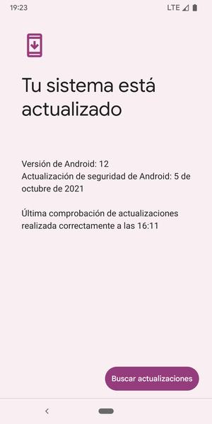 Si su teléfono está actualizado, verá la siguiente pantalla