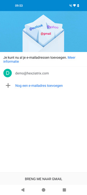 Selecteer BRENG ME NAAR GMAIL