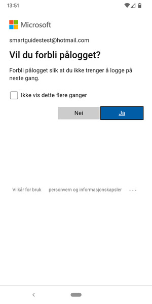 Velg ønsket alternativ