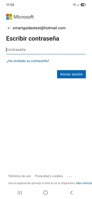 Introduzca su contraseña y seleccione Iniciar sesión