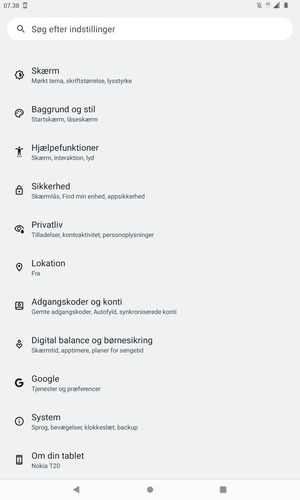 Scroll til og vælg System