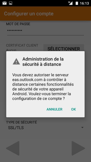 Sélectionnez OK
