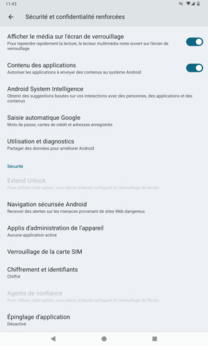Sélectionnez Verrouillage de la carte SIM