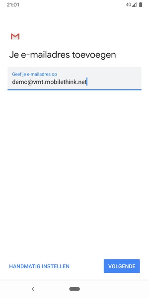 Voer uw e-mailadres in en selecteer VOLGENDE