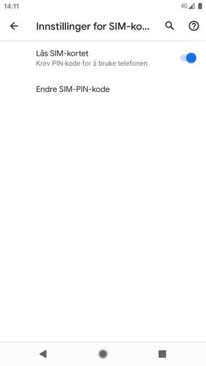 Velg Endre SIM-PIN-kode