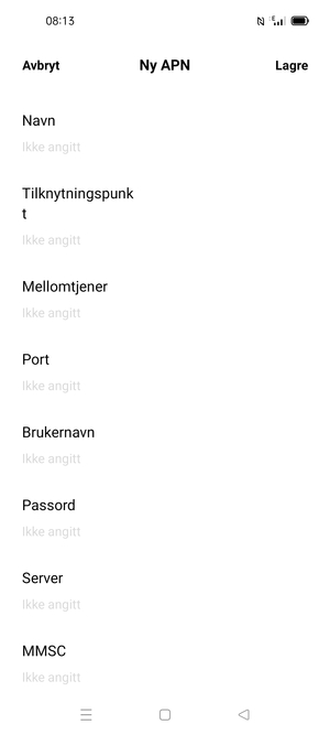 Skriv inn internett-informasjon