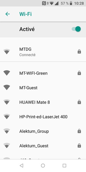 Vous êtes maintenant connecté au réseau Wi-Fi