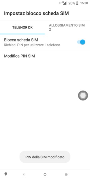 Il tuo PIN della SIM è stato modificato