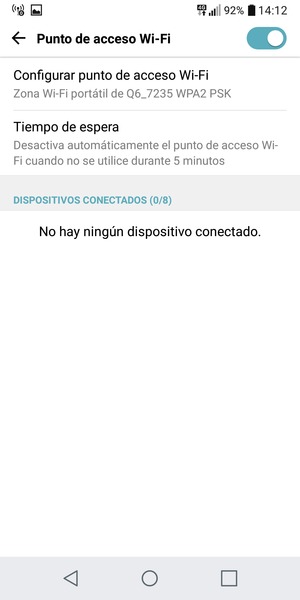 El teléfono ha sido configurado para su uso como módem