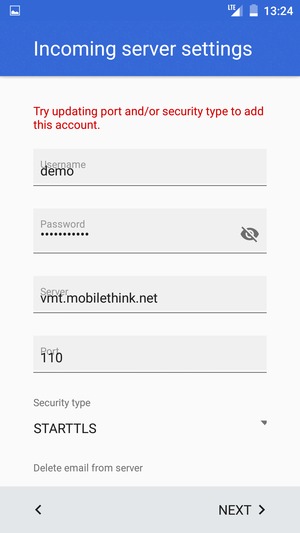 Select Security type