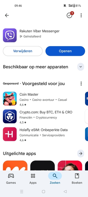 Selecteer Openen