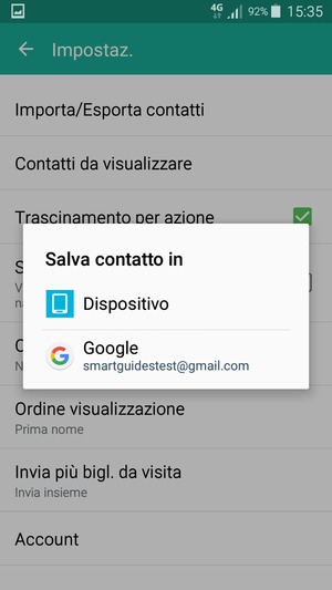Seleziona il tuo account Google