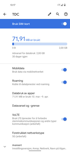 Slå Roaming på eller av