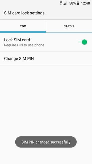 Your SIM PIN has been changed