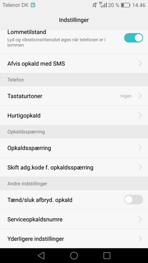 Scroll til og vælg Yderligere indstillinger