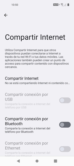 Seleccione Compartir Internet