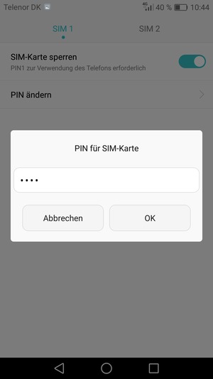 Geben Sie Ihre Alte PIN für SIM-Karte ein und wählen Sie OK